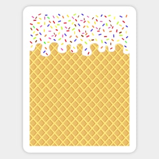 Vanilla Waffle Cone Ice Cream Lover Sticker